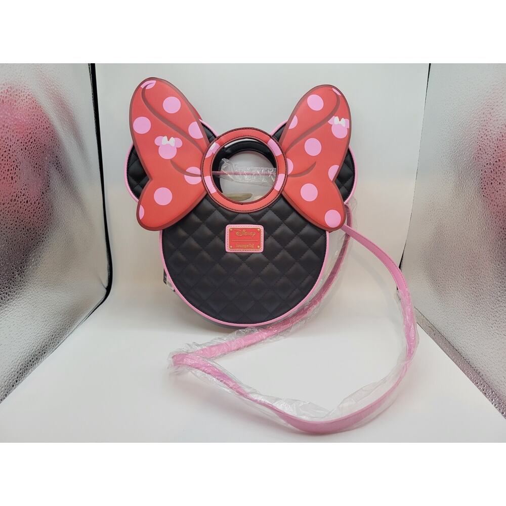 Disney Loungefly Minnie Quilted Bow Head Crossbody Bag *NWT